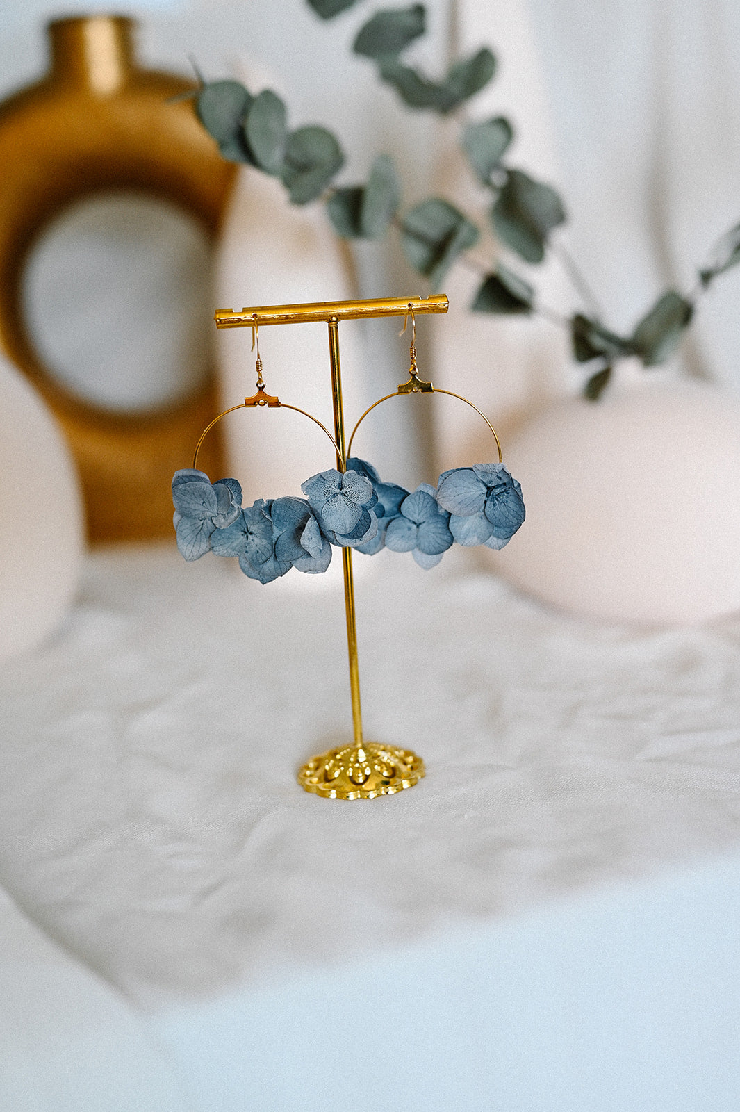 Boucles d'oreilles Kathleen bleues grises - Bellemond