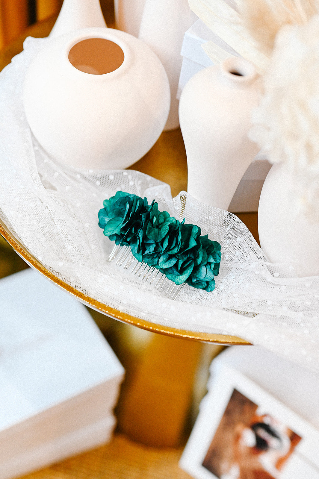 Peigne à cheveux Barbara vert turquoise - Bellemond