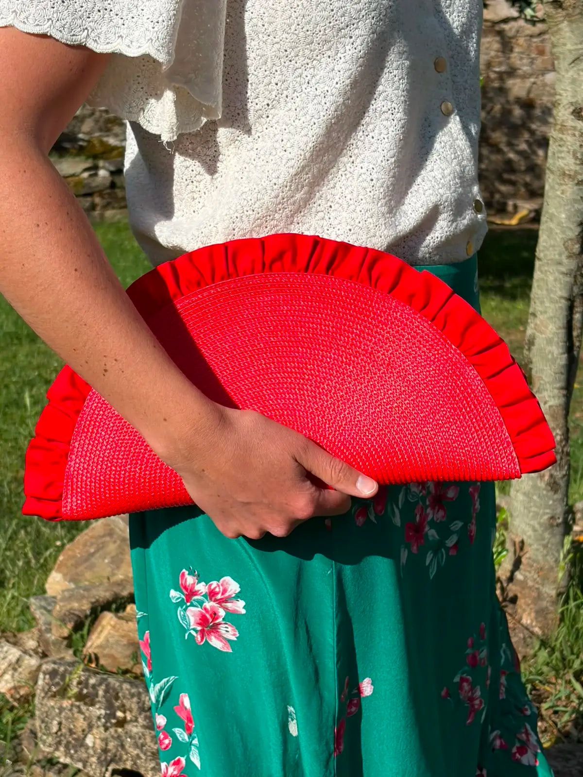 Pochette rouge volant rouge - Bellemond